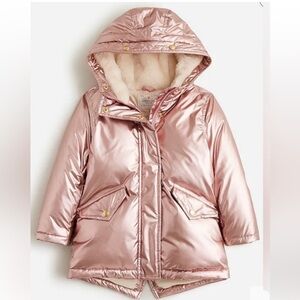 Crewcuts J Crew Girls Coat pink metallic